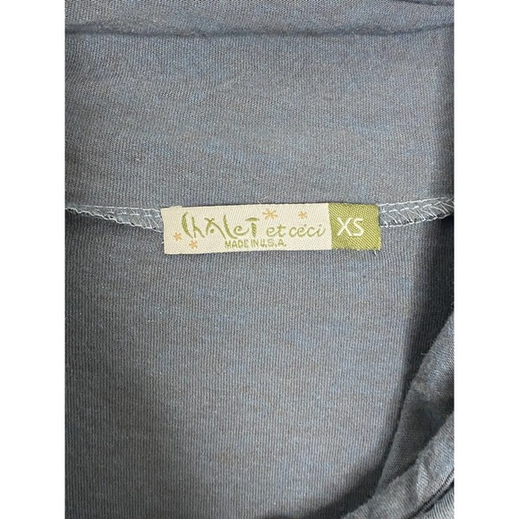 Chalet et Ceci Gray Cowl Neck Long Sleeve Artsy Dress Size Xs Made USA - Picture 3 of 6